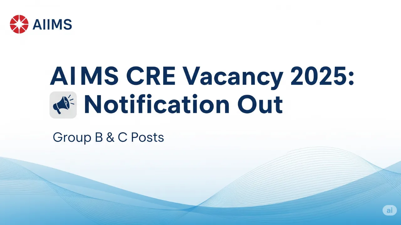AIIMS CRE Vacancy 2025 jobs